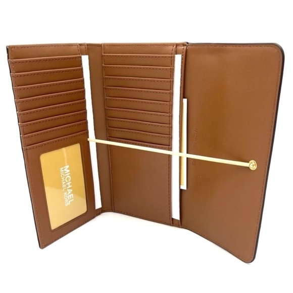 Michael Kors Large Trifold Wallet Vanilla/Brown - Picture 6 of 7